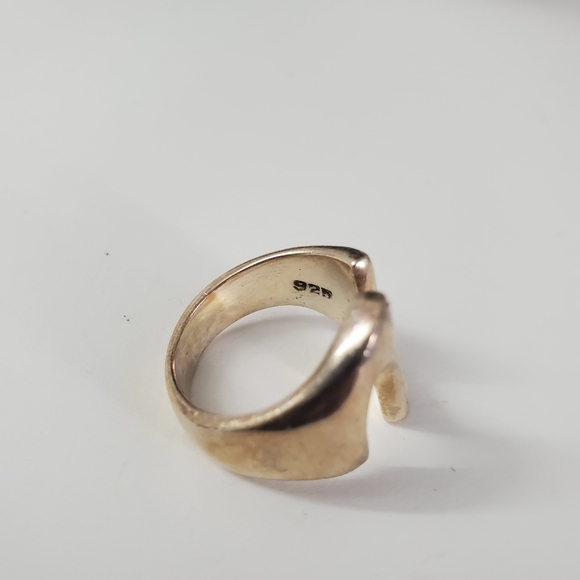 Sterling Silver 925 Abstract Wave Ring - Picture 7 of 9